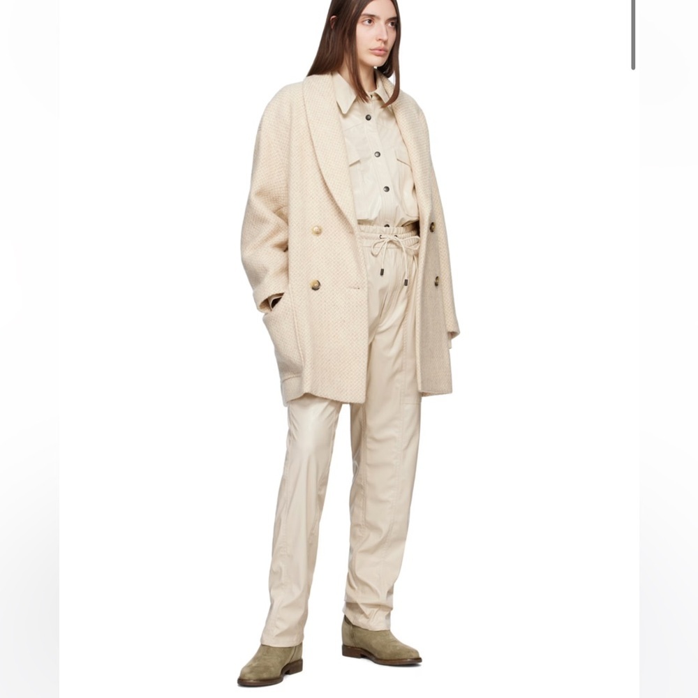 Isabel Marant “Brina” Faux leather Pants | Cream High-Waist | The Row, Nanushka - Picture 7 of 9
